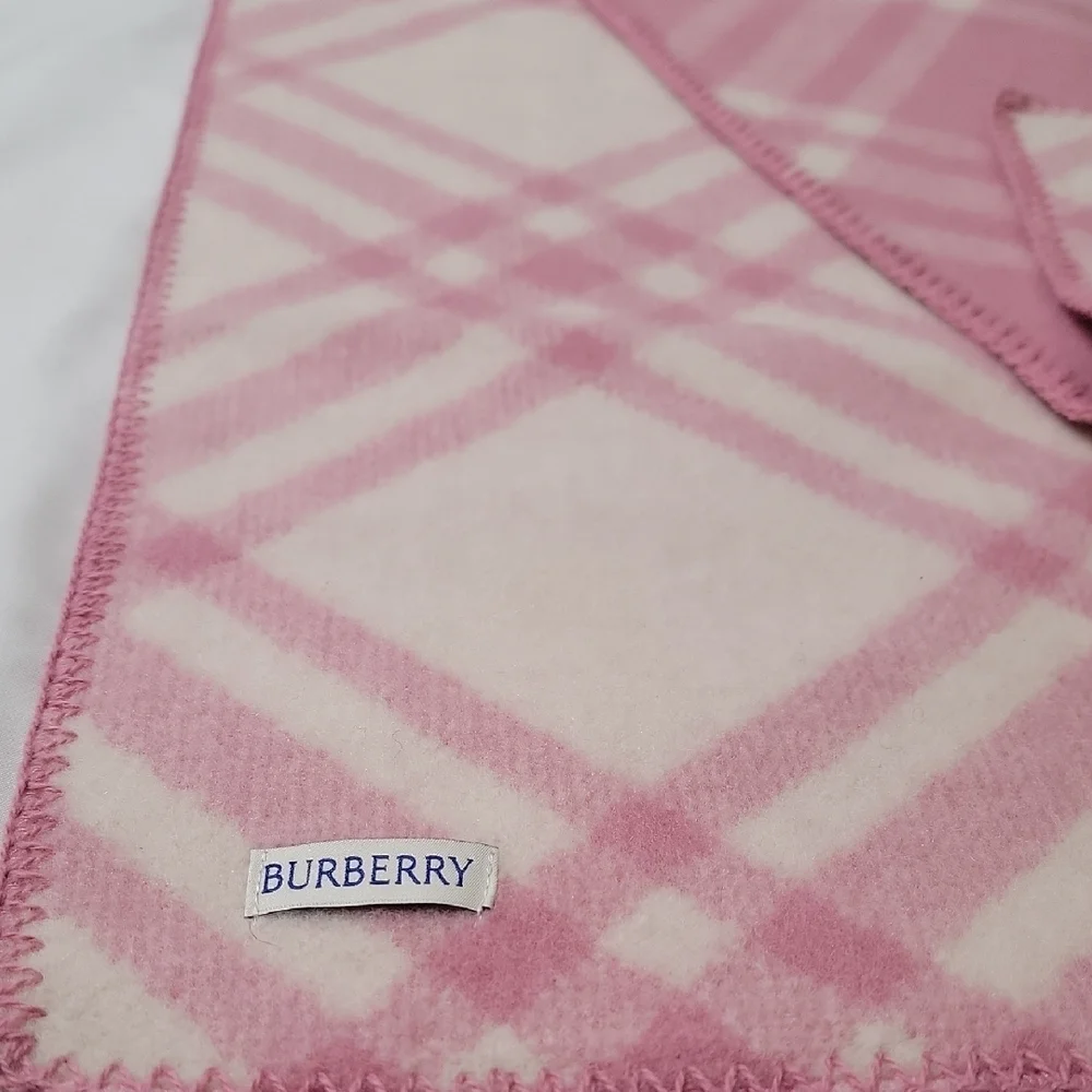 Burberry Pink and Cream Checkered Scarf